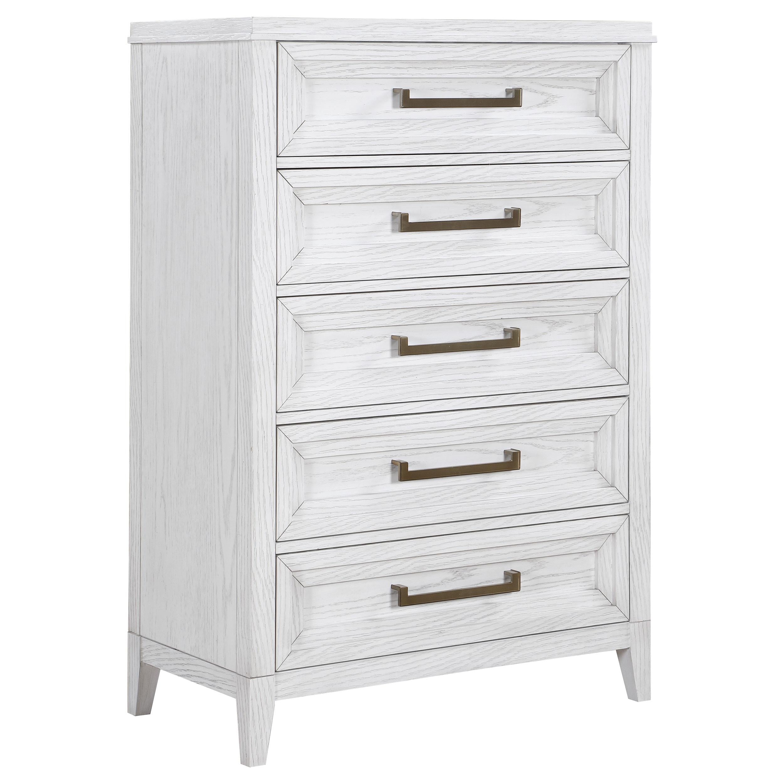 Coaster Furniture Marielle 224845 5-Drawer Bedroom Chest - Distressed White IMAGE 1